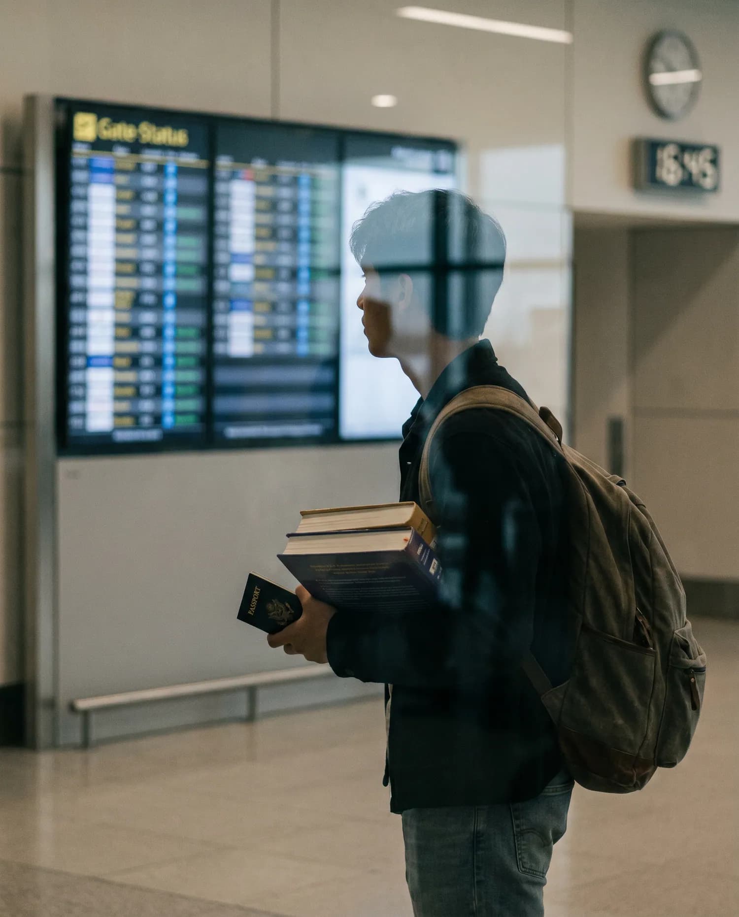 A documentary 4:5 frame evoking seminary and bible school travel — natural light, single subject, calm composition.